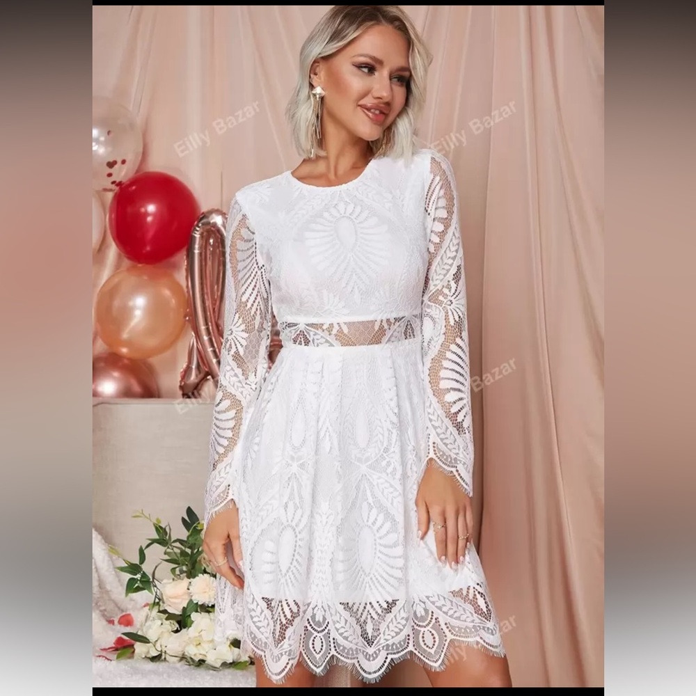 SHEIN White Lace Dress